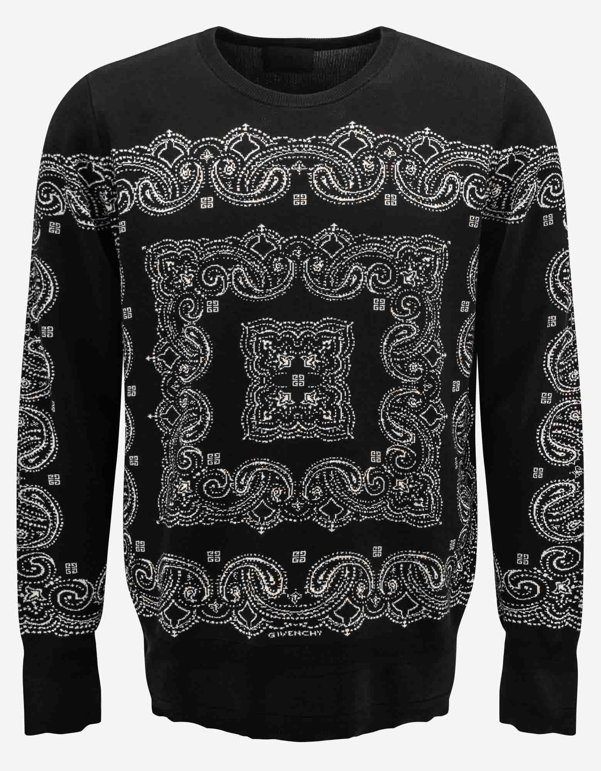 Givenchy Givenchy Black Bandana Jacquard Silk Sweater