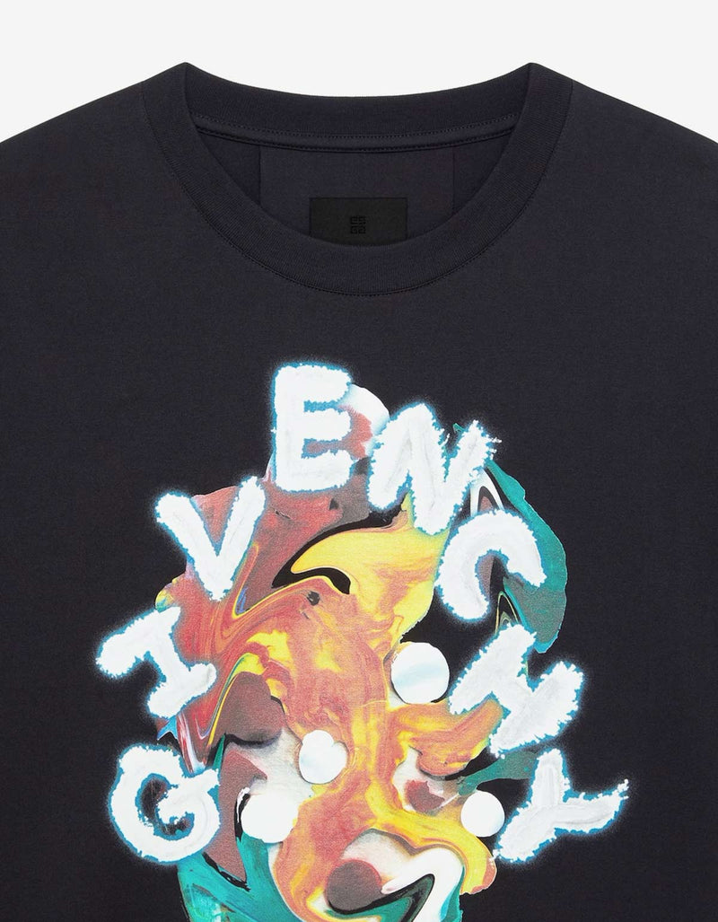 Givenchy Givenchy Black Paint Logo Print T-Shirt