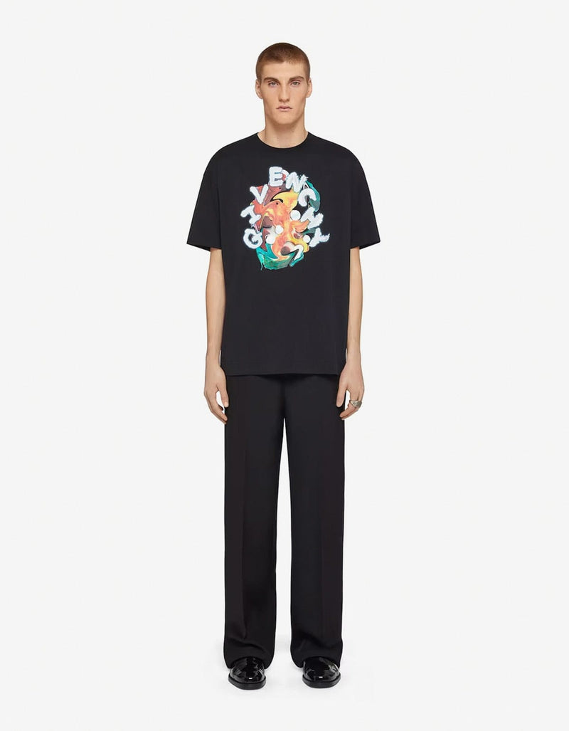 Givenchy Givenchy Black Paint Logo Print T-Shirt