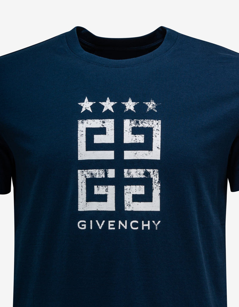 Givenchy Givenchy Blue 4G Stars T-Shirt