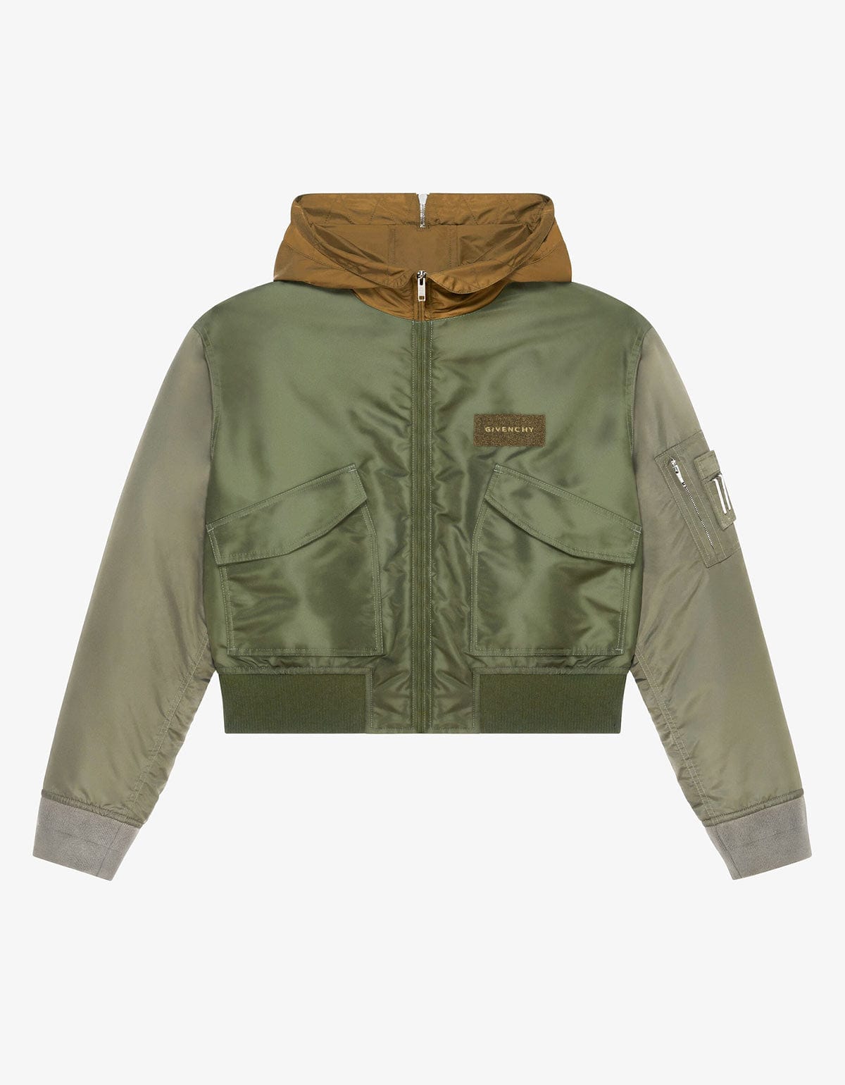 Givenchy Givenchy Green Hooded Bomber Jacket