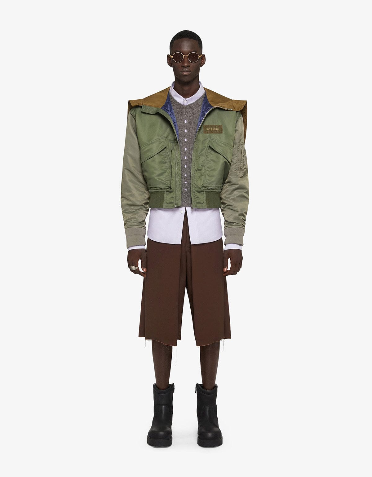 Givenchy Givenchy Green Hooded Bomber Jacket