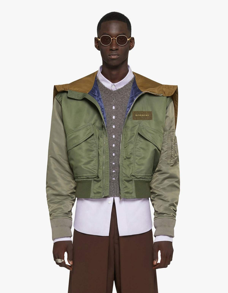 Givenchy Givenchy Green Hooded Bomber Jacket