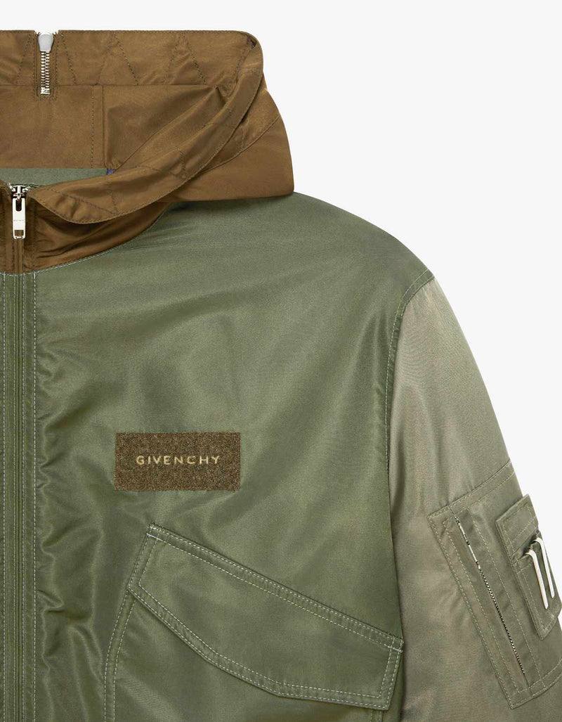 Givenchy Givenchy Green Hooded Bomber Jacket