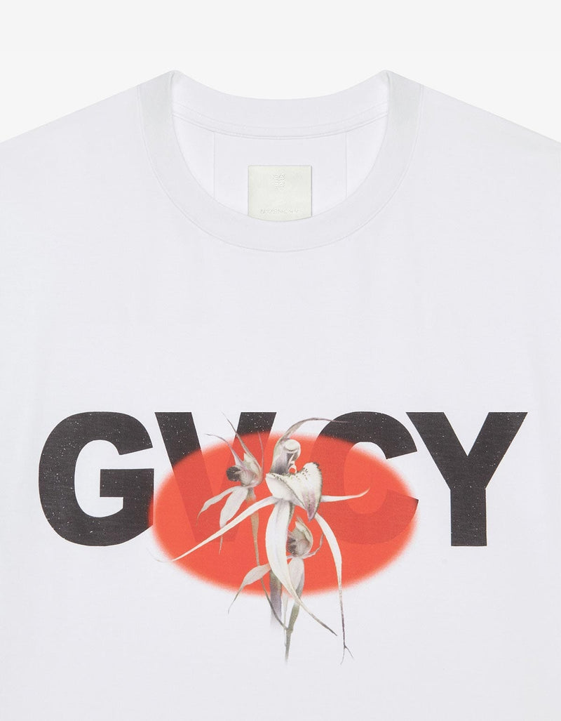 Givenchy Givenchy White GVCY Flower Print T-Shirt