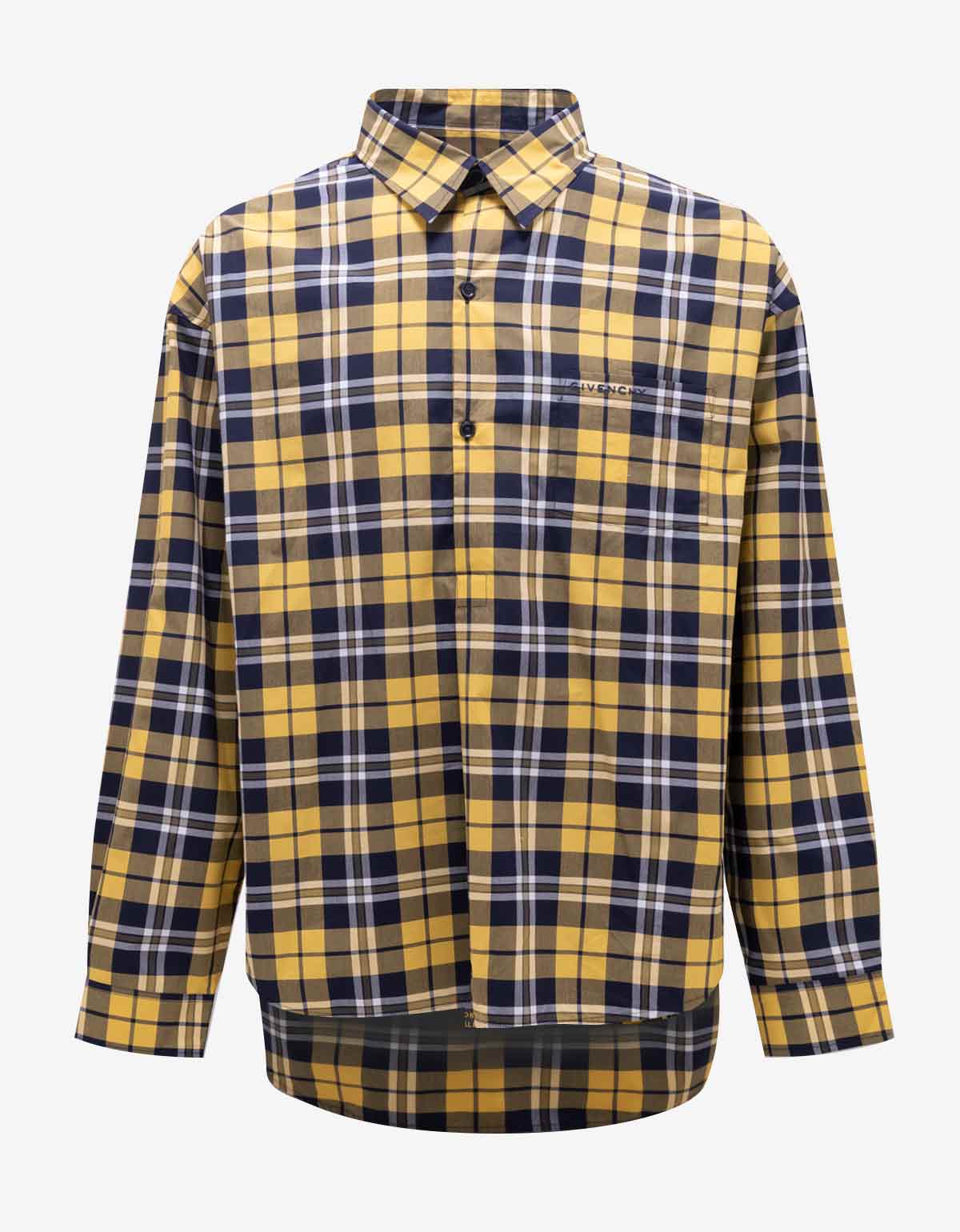 Givenchy Givenchy Yellow & Blue Check Shirt