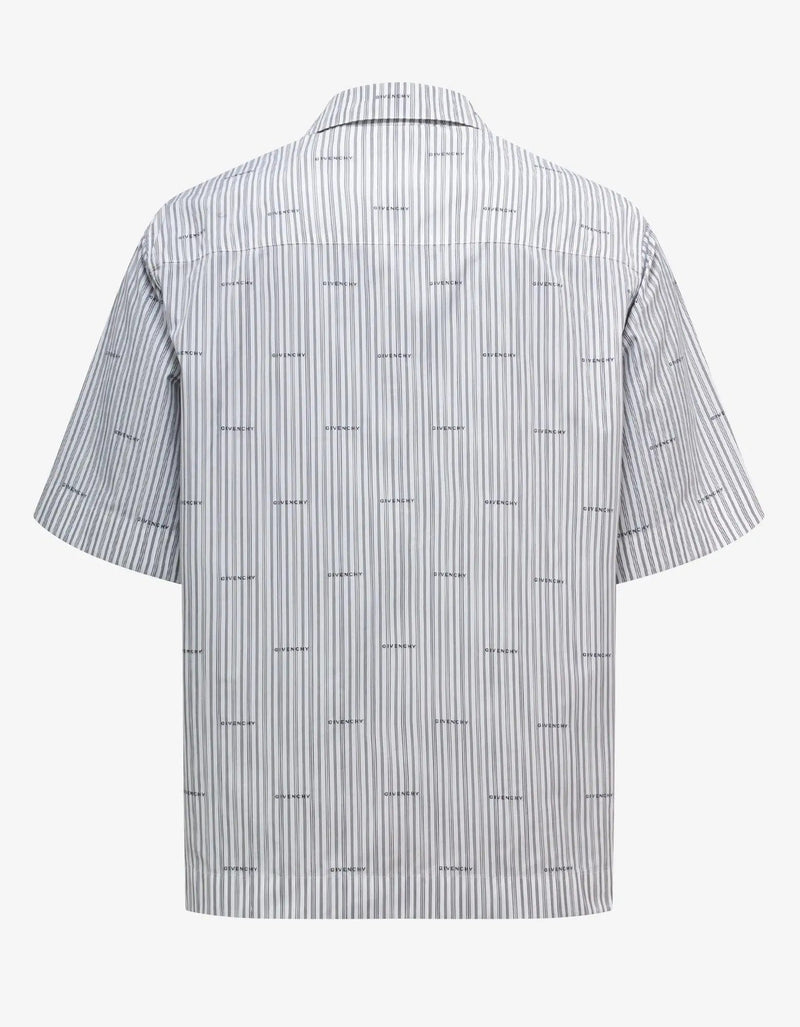 Givenchy Grey All-Over Logo Stripe Shirt