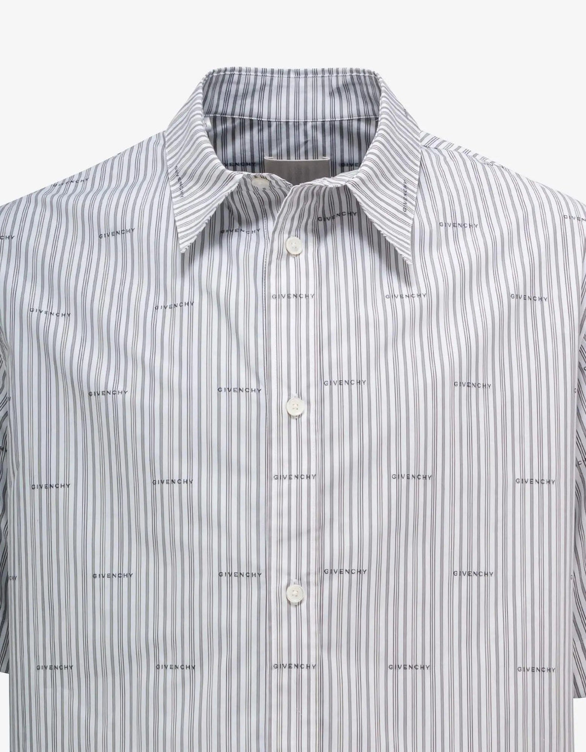 Givenchy Grey All-Over Logo Stripe Shirt