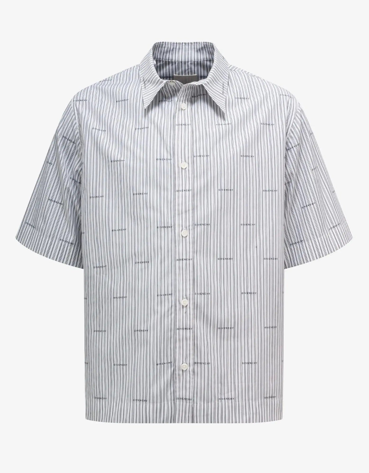 Givenchy Grey All-Over Logo Stripe Shirt