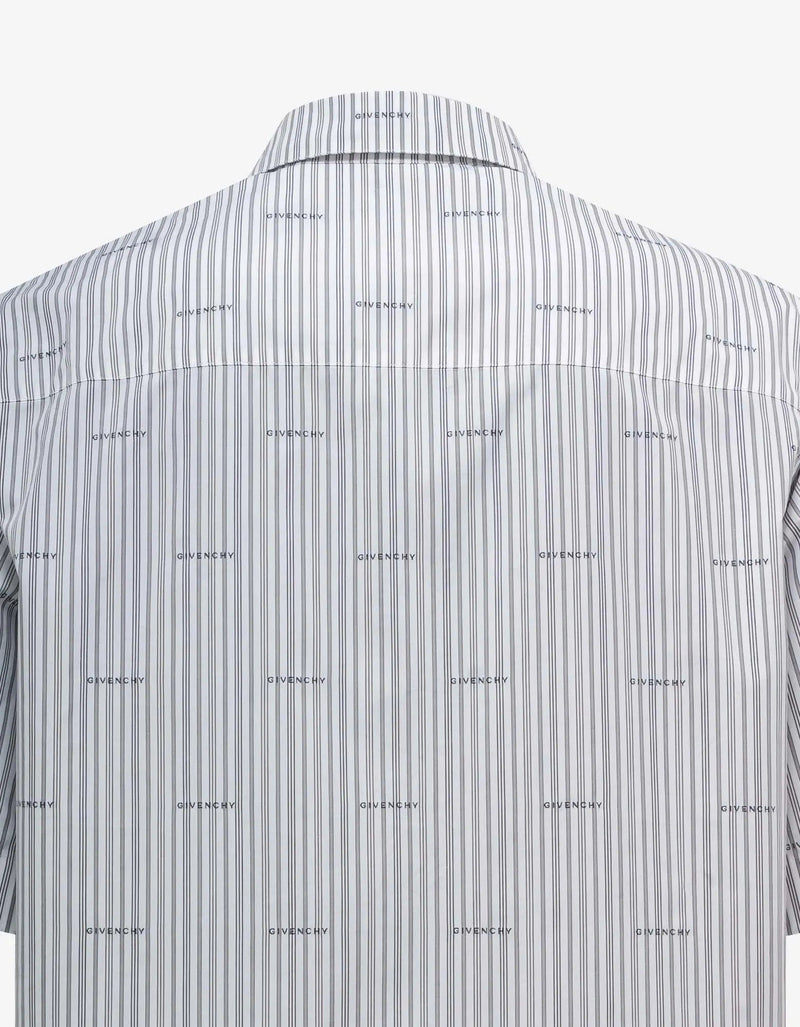 Givenchy Grey All-Over Logo Stripe Shirt