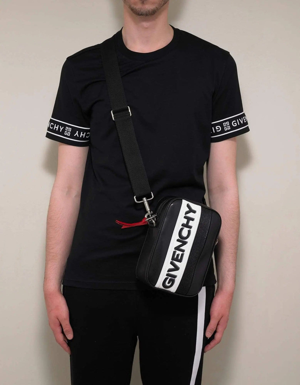 Givenchy MC3 Black Logo Vertical Cross Body Bag