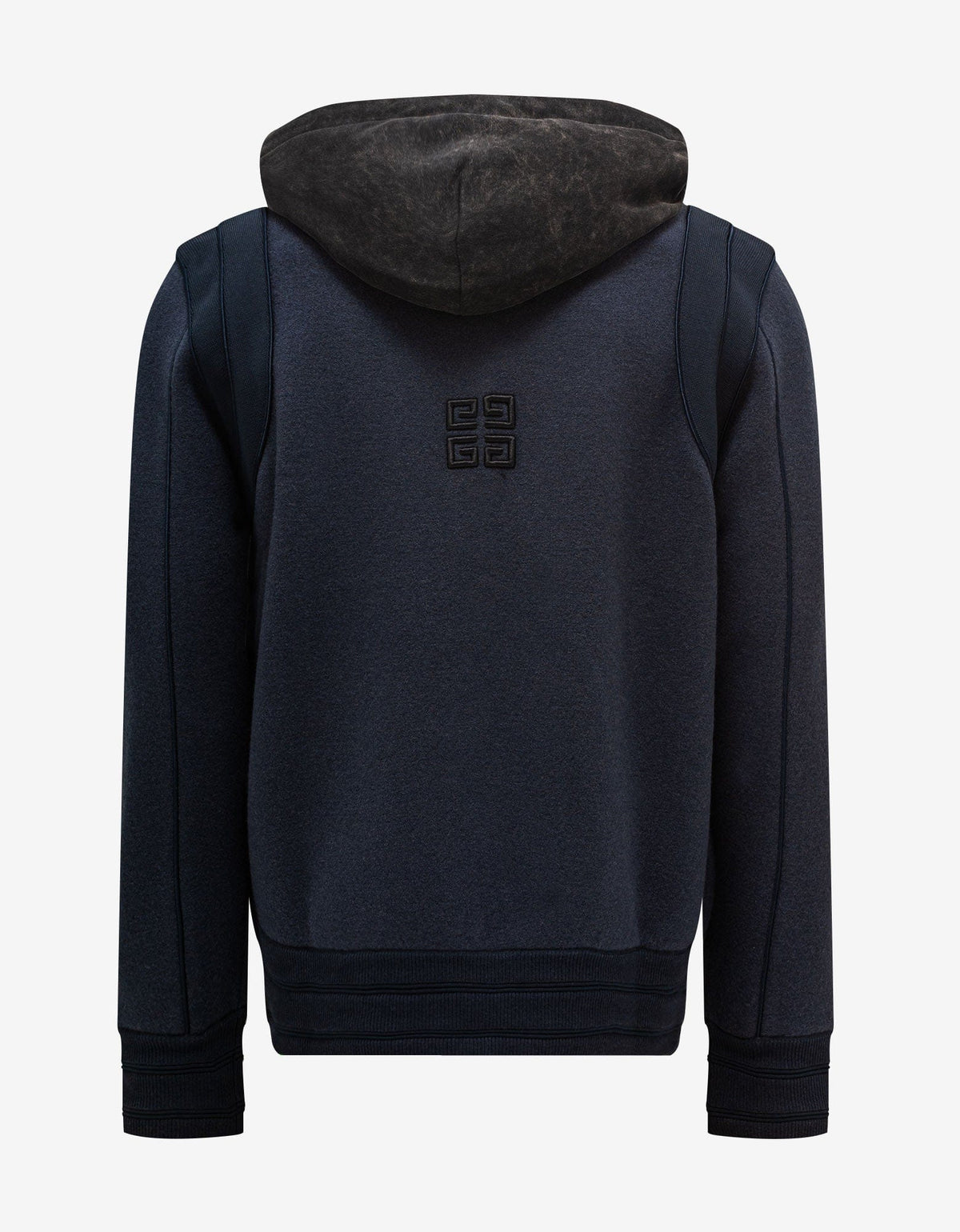 Givenchy Navy Blue Logo Hooded Bomber Jacket