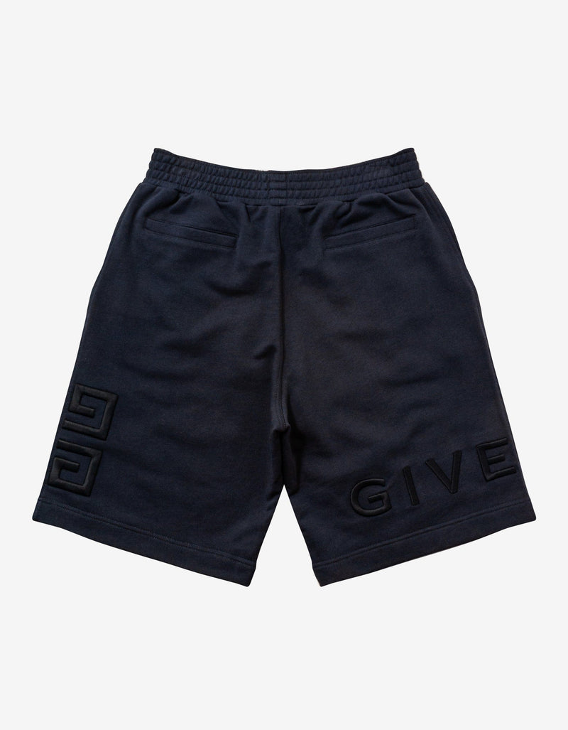 Givenchy Night Blue 4G Embroidery Sweat Shorts