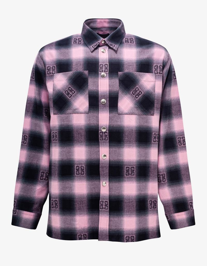 Givenchy Pink 4G Check Flannel Shirt