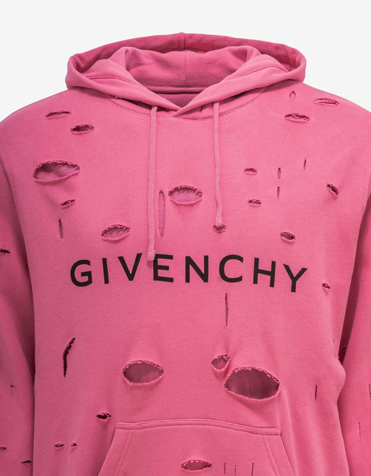 Givenchy Pink Archetype Logo Destroyed Hoodie