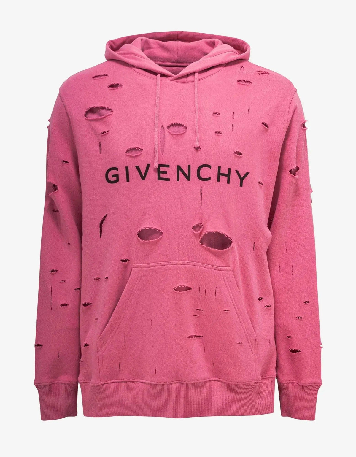 Givenchy Pink Archetype Logo Destroyed Hoodie