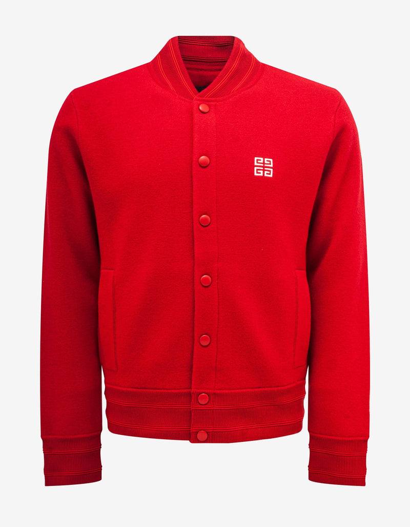 Givenchy Red College Logo Bomber Jacket