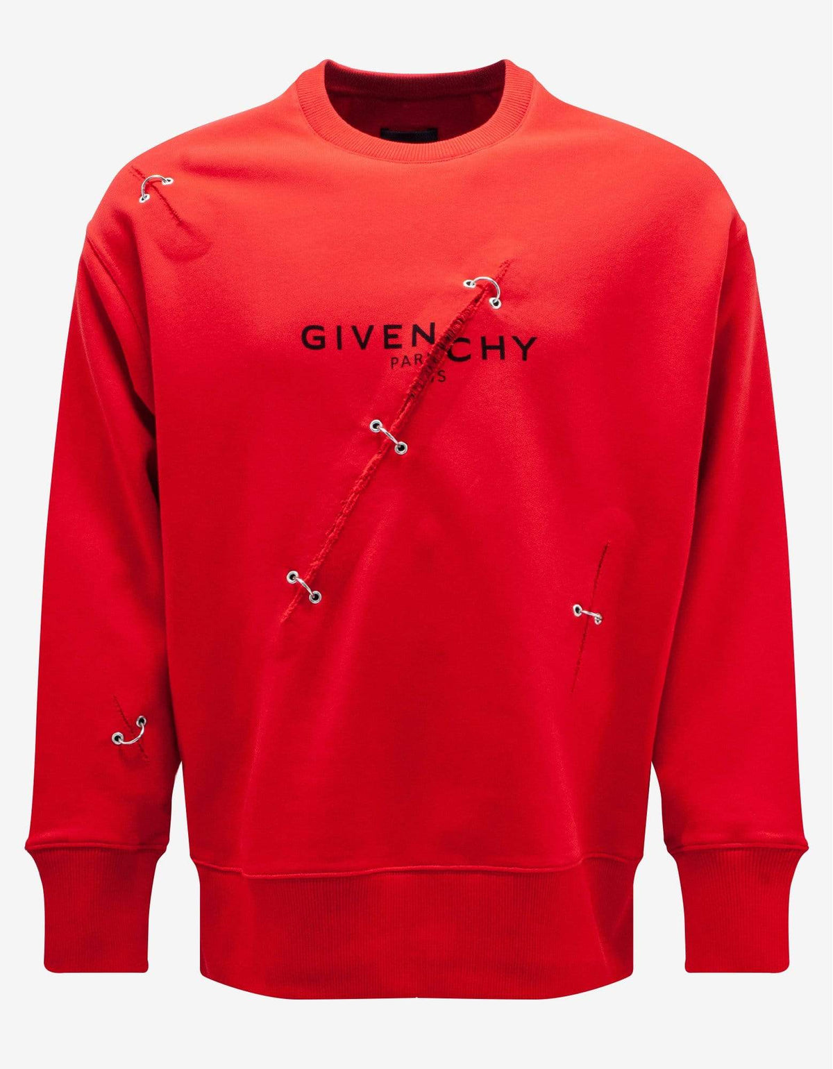 Givenchy Red Rip Detail Oversized Sweatshirt