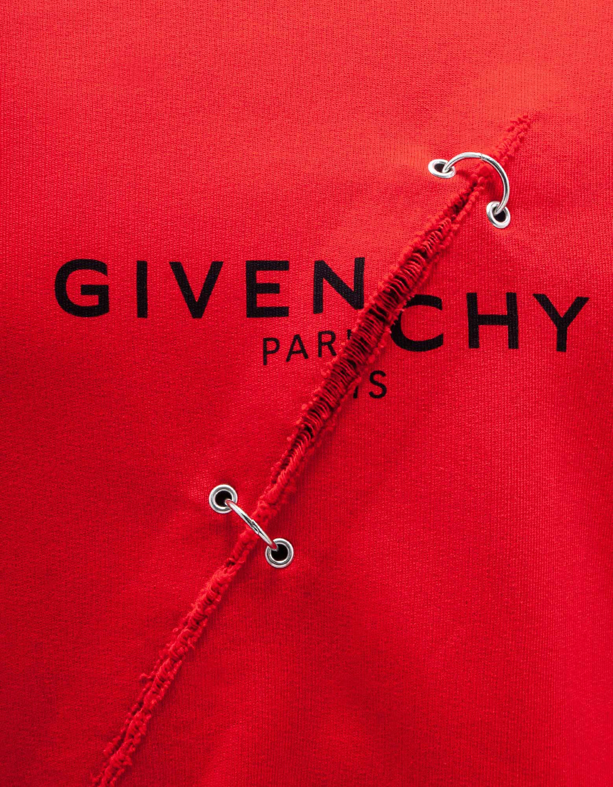 Givenchy Red Rip Detail Oversized Sweatshirt