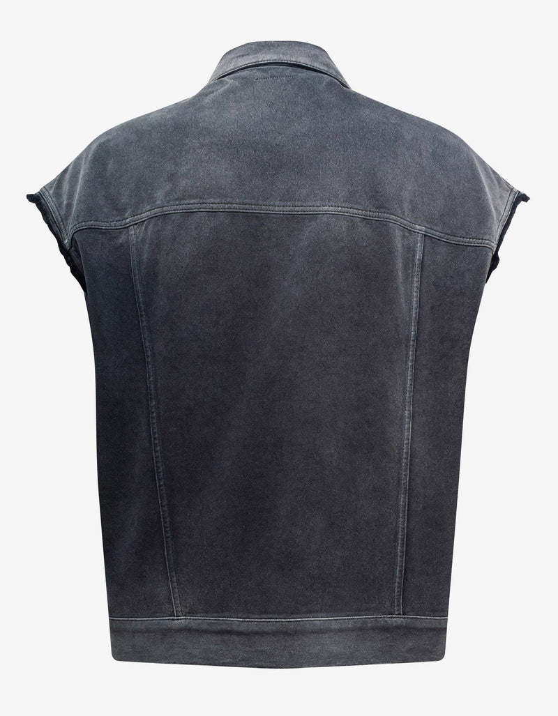 Givenchy Wash Black Sleeveless Denim Jacket