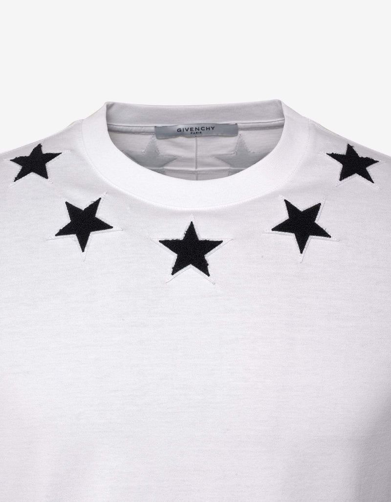 Givenchy White Cuban Fit T-Shirt with Stars