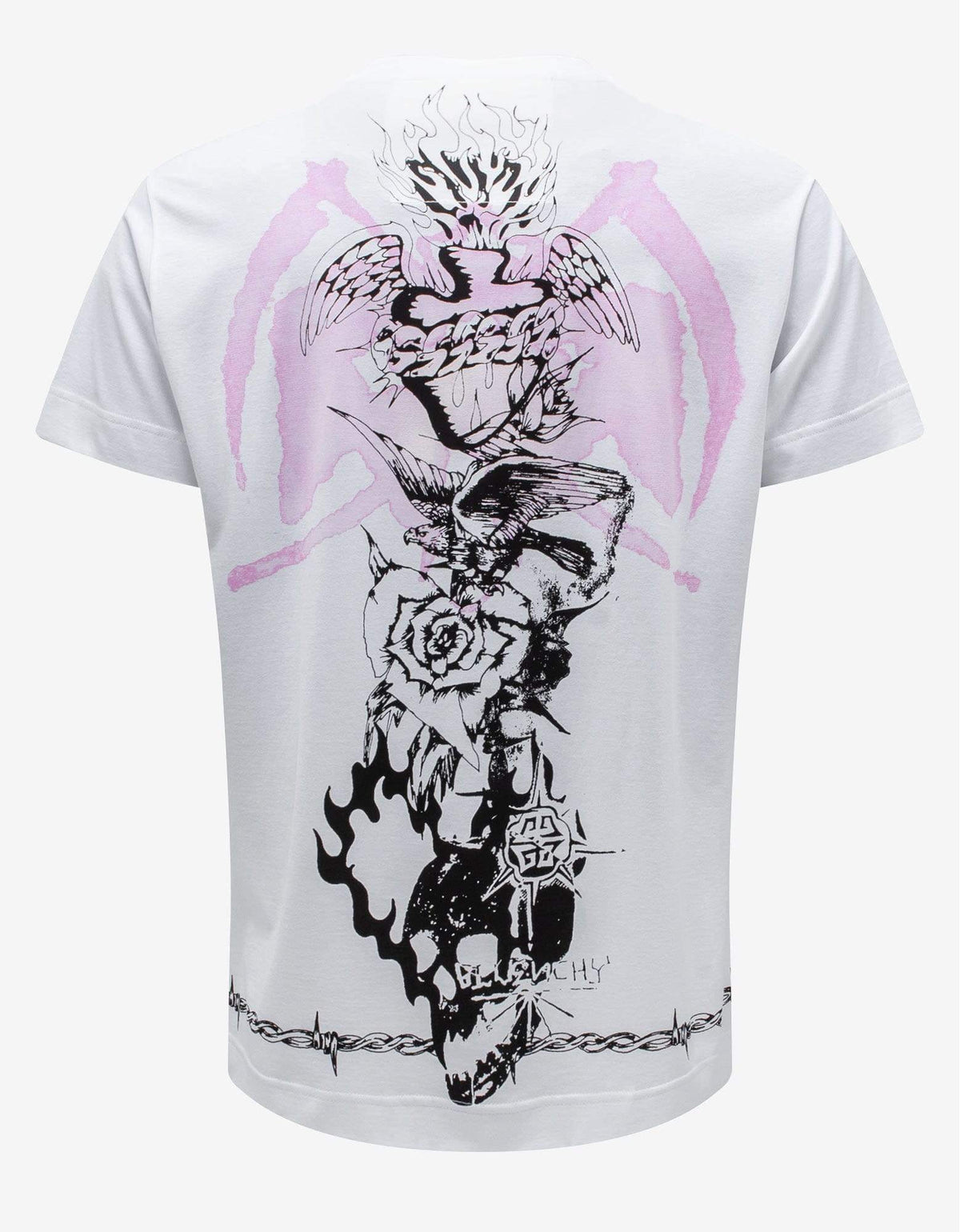 Givenchy White Gothic Print Oversized T-Shirt