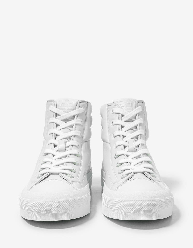 Givenchy White Leather City High Top Trainers