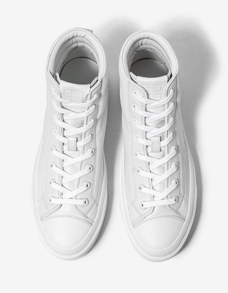 Givenchy White Leather City High Top Trainers