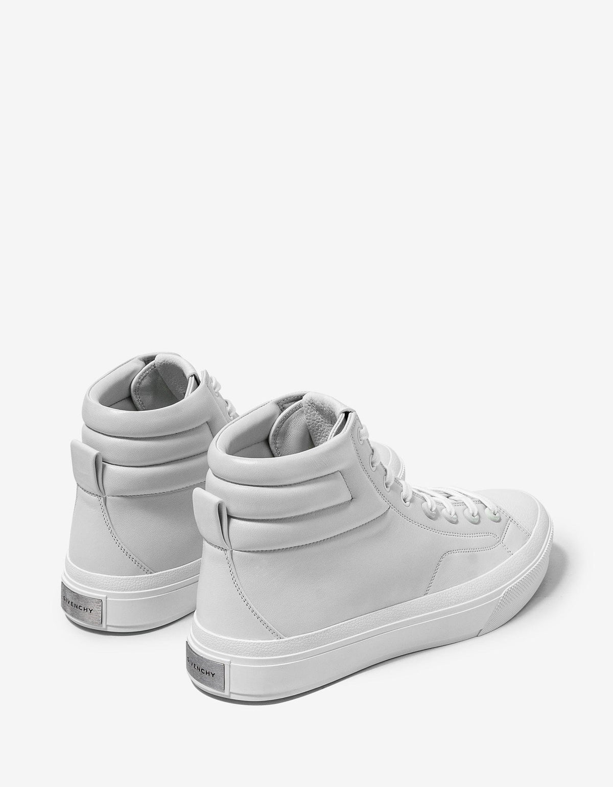 Givenchy White Leather City High Top Trainers