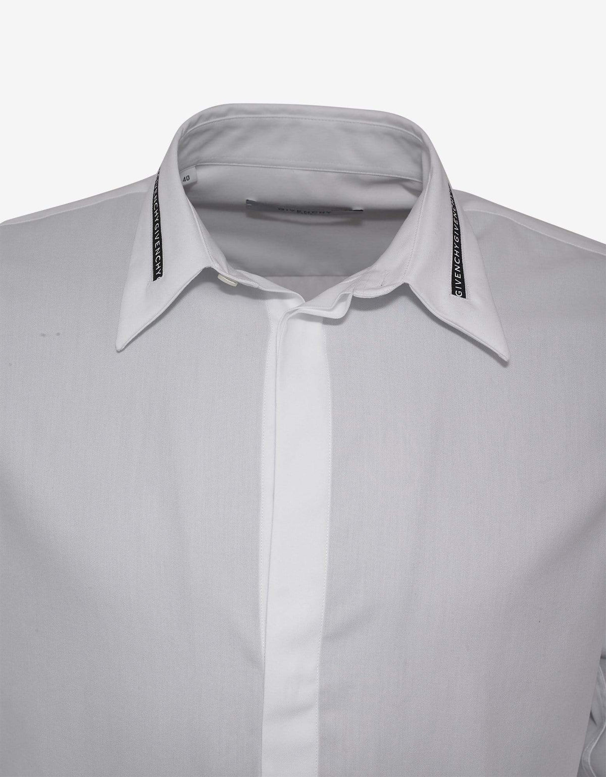 Givenchy White Logo Collar Shirt