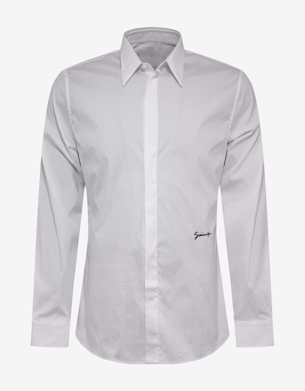 Givenchy White Logo Signature Stretch-Cotton Shirt