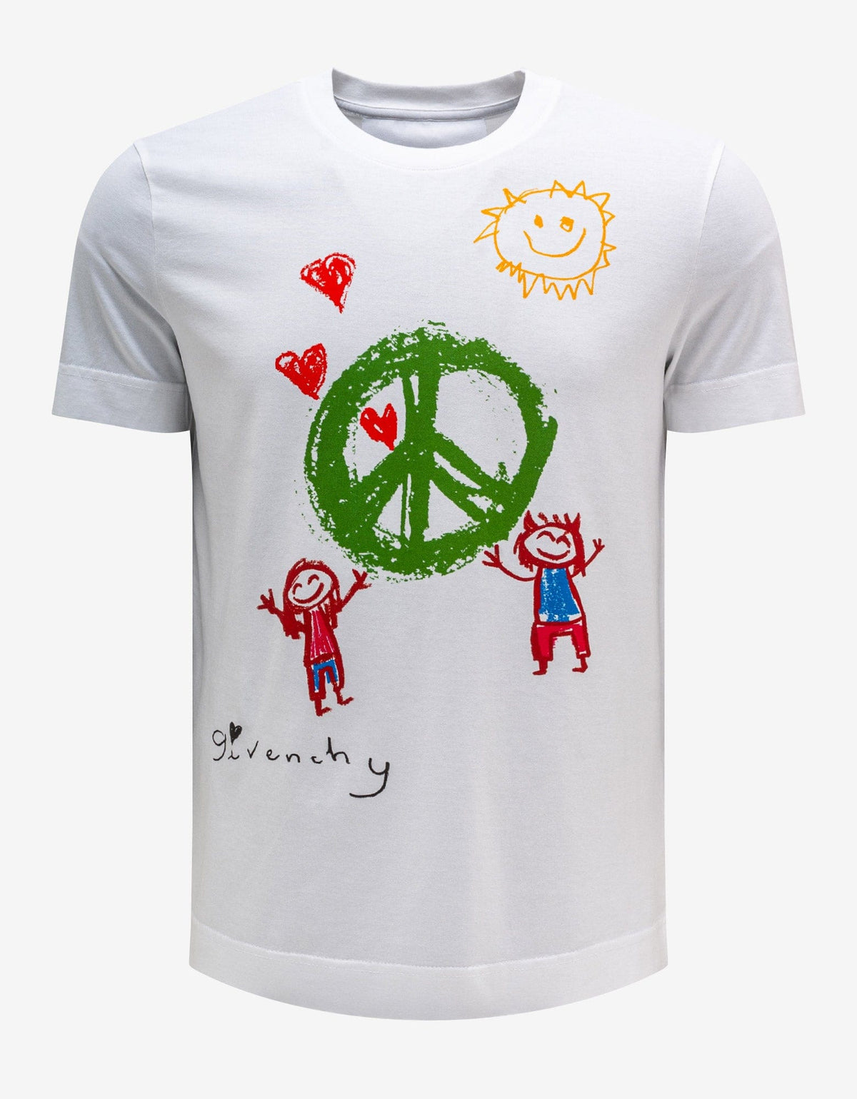 Givenchy White Peace Graphic Print T-Shirt