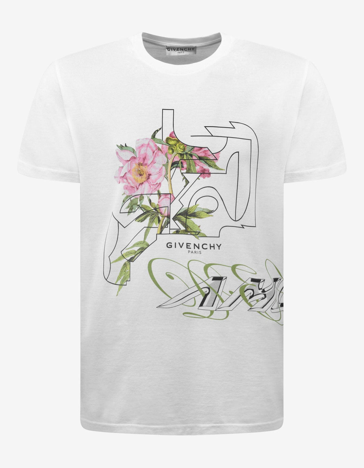 Givenchy White Peony Print T-Shirt