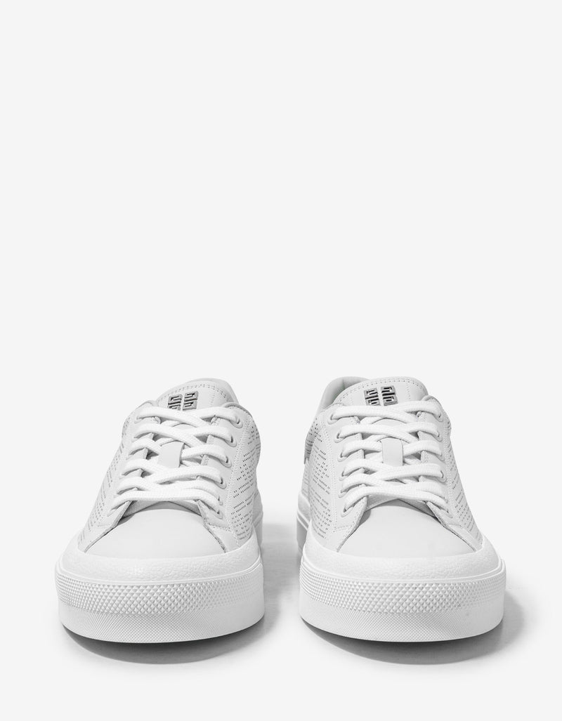 Givenchy White Perforated Logo City Sport Trainers