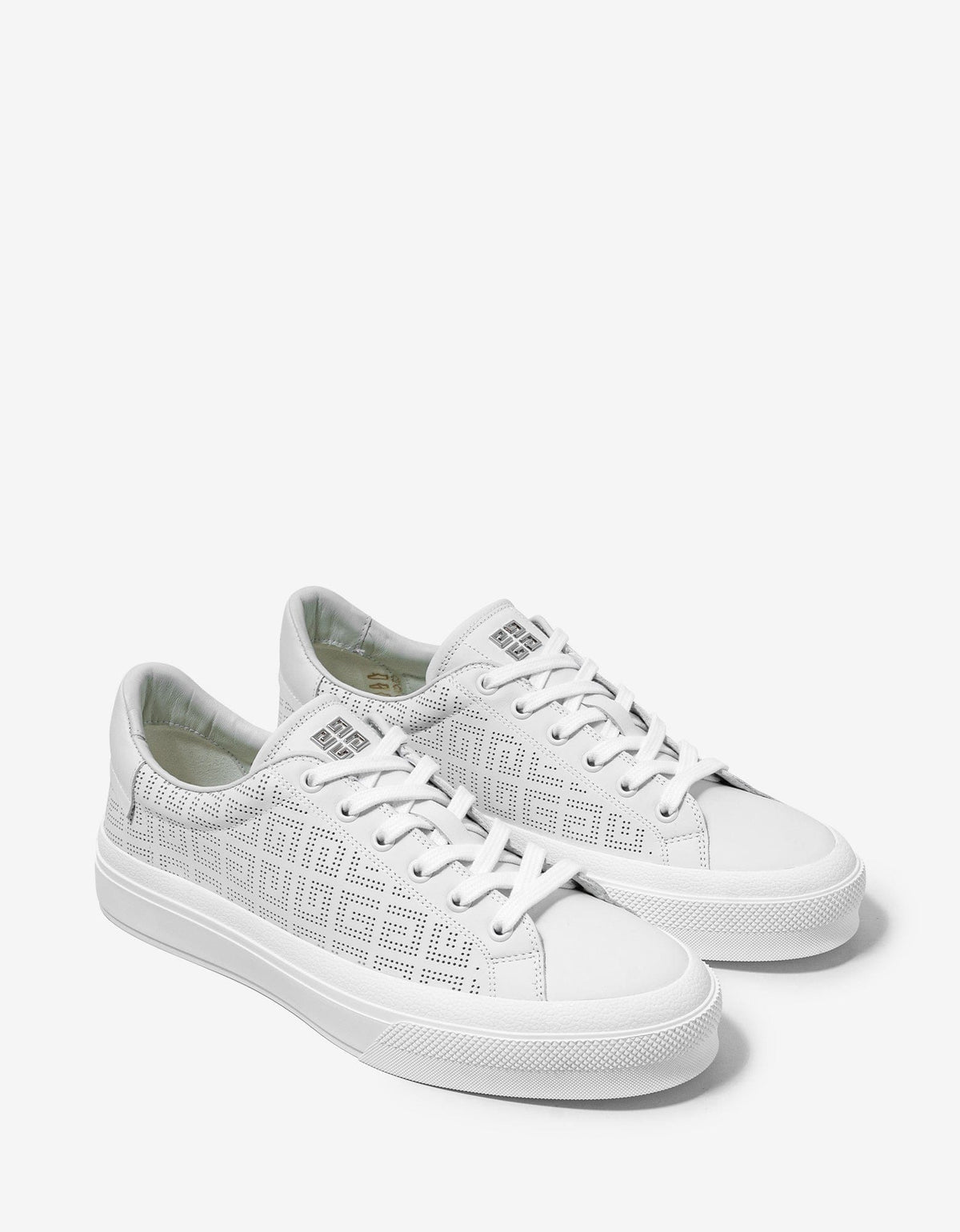 Givenchy White Perforated Logo City Sport Trainers