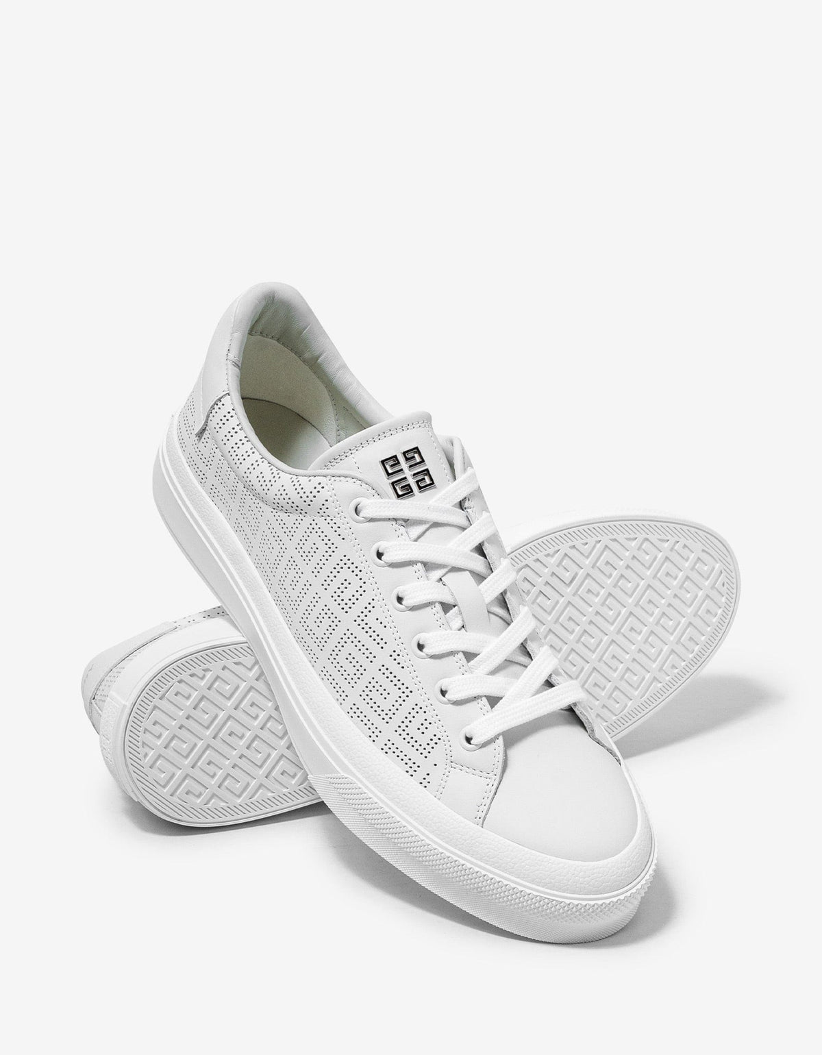 Givenchy White Perforated Logo City Sport Trainers