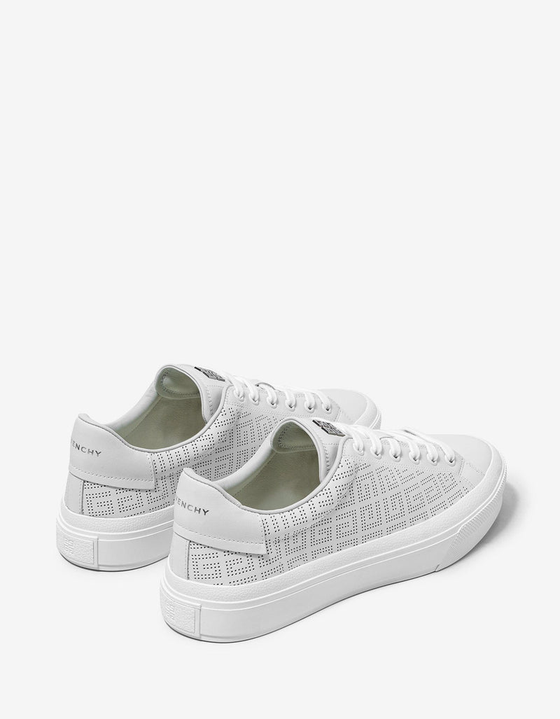 Givenchy White Perforated Logo City Sport Trainers