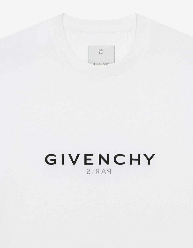 Givenchy White Reverse Logo Slim T-Shirt