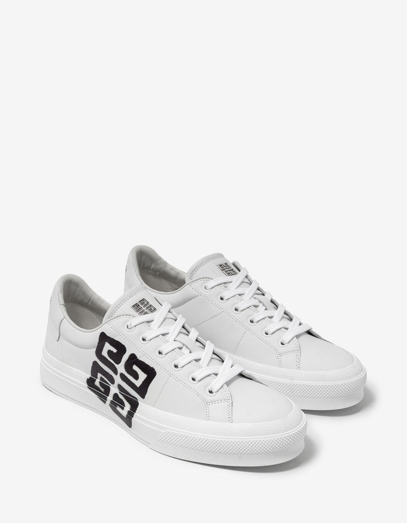 Givenchy White Tag-Effect Logo City Sport Trainers