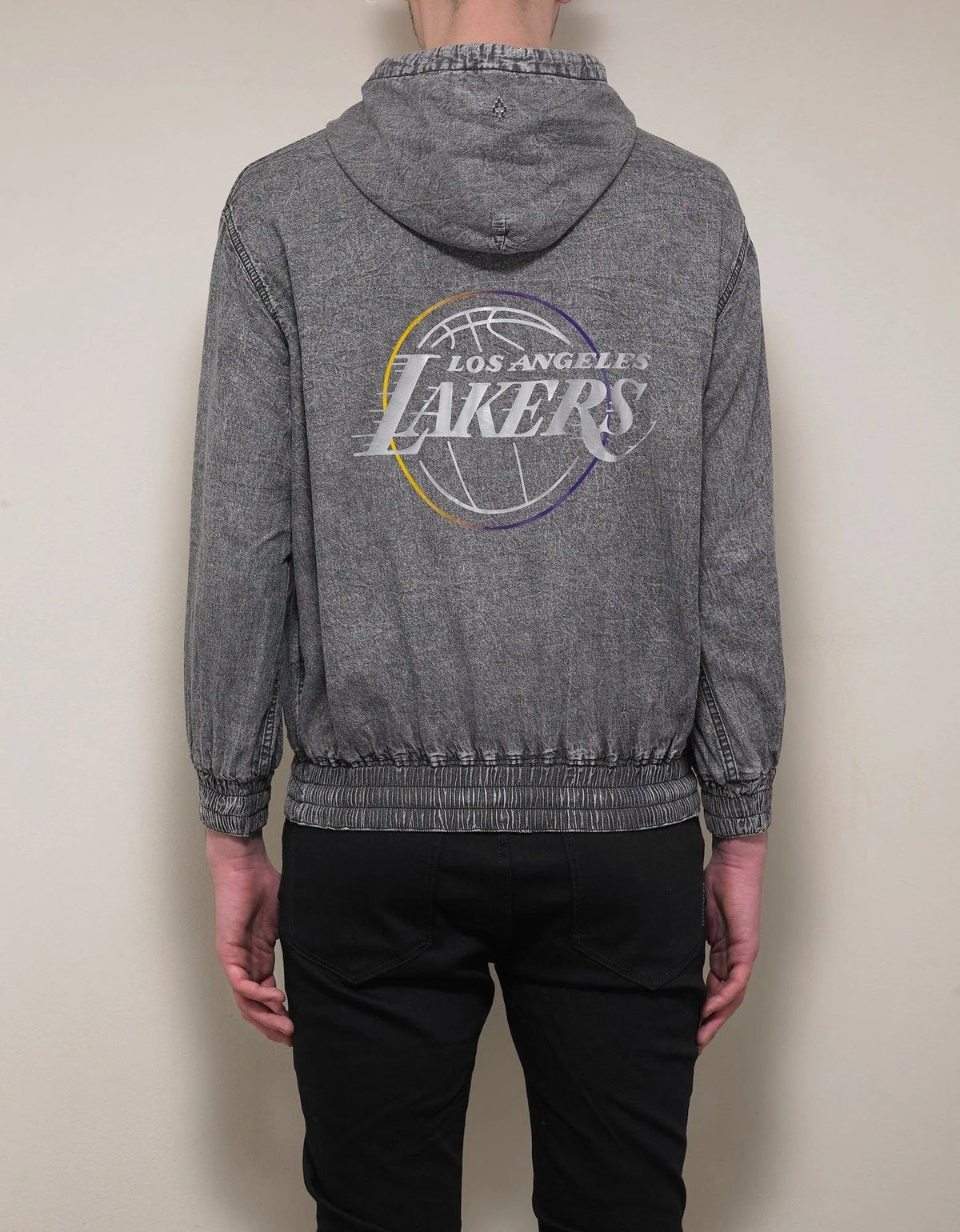 Grey Acid Wash LA Lakers Hoodie