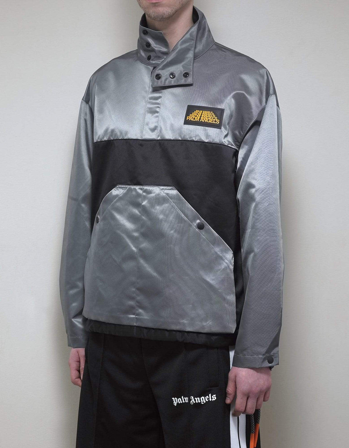 Grey Block Panel Rain Jacket