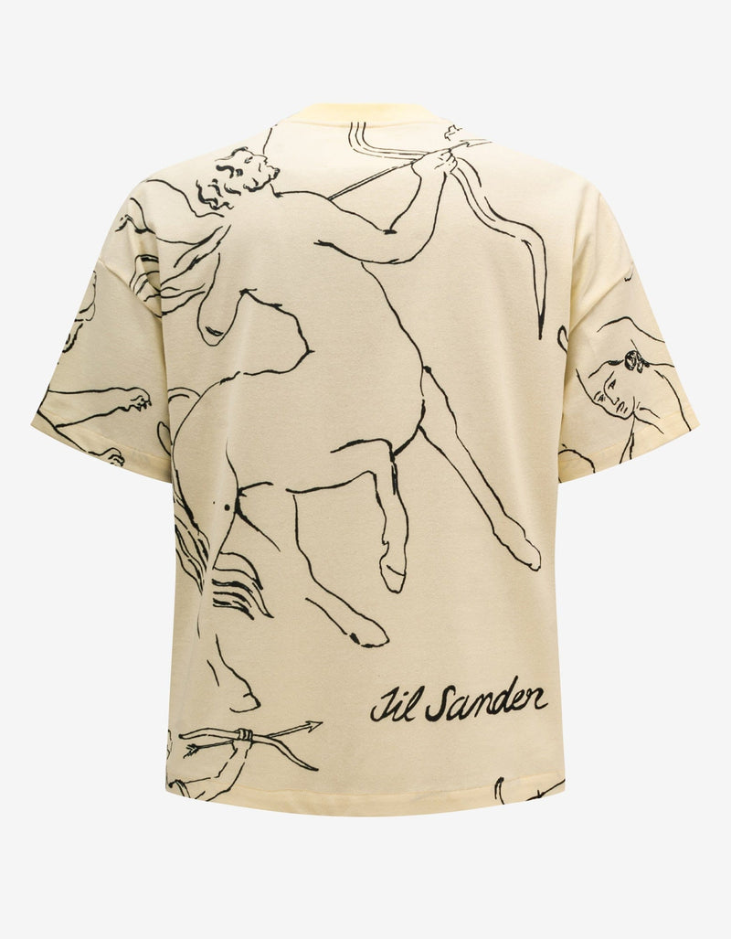 Jil Sander Beige Horoscope Graphic T-Shirt