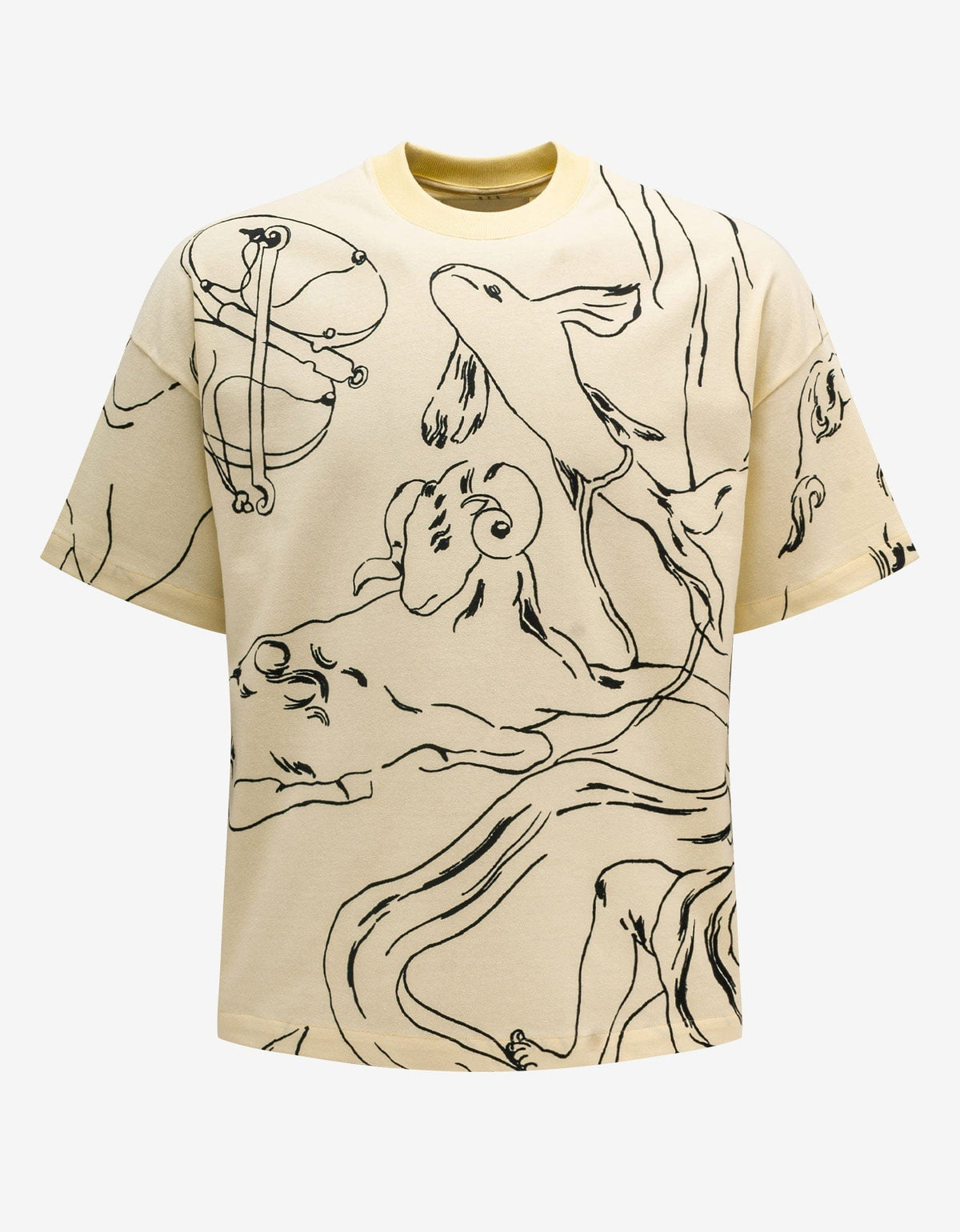 Jil Sander Beige Horoscope Graphic T-Shirt