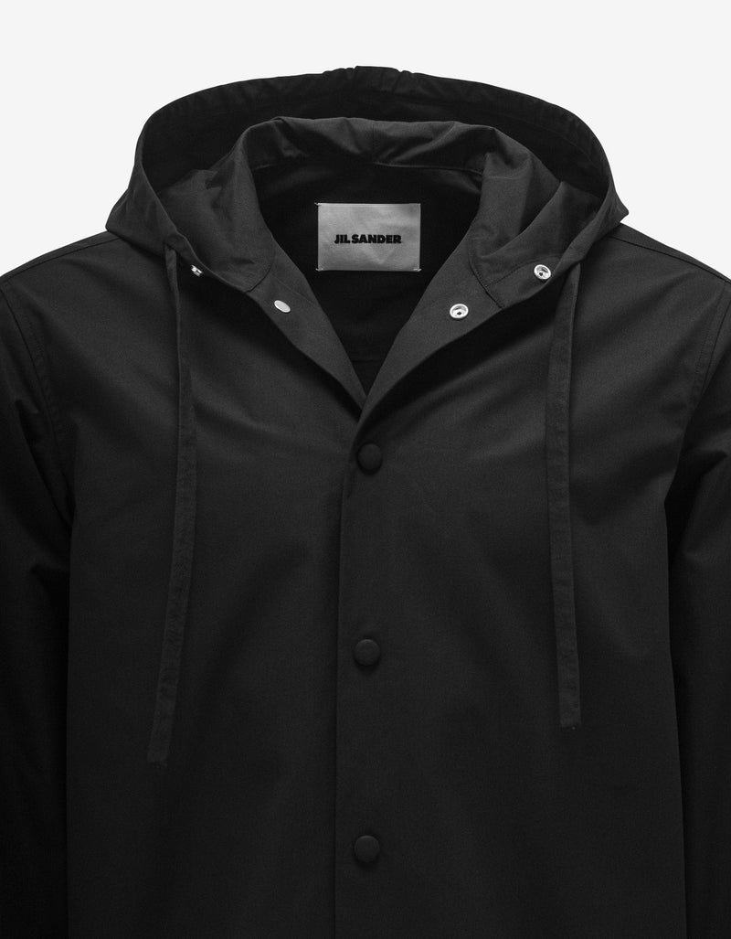 Jil Sander Black Hooded Shirt