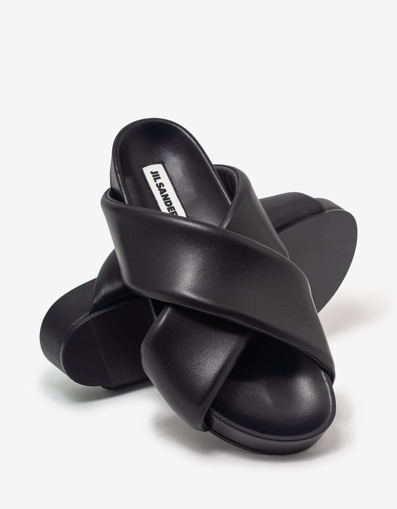 Jil Sander Jil Sander Black Padded Slide Sandals