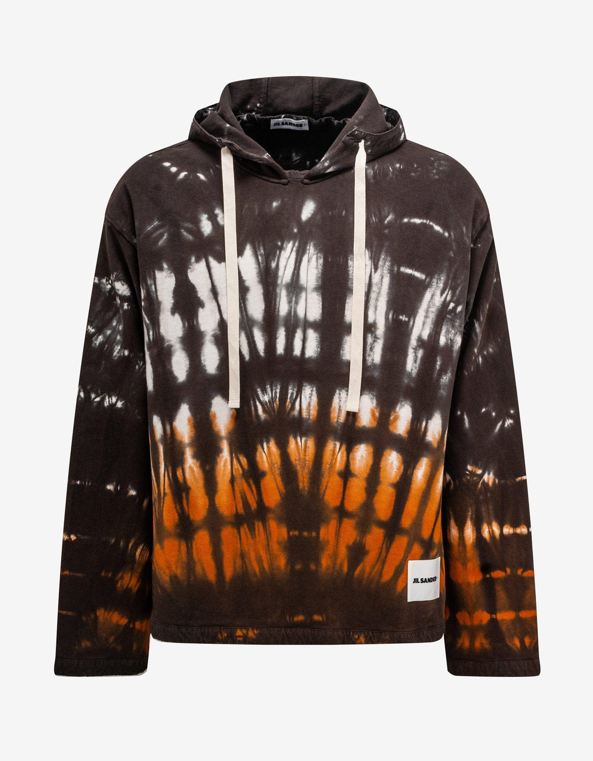 Jil Sander Plus Brown Tie Dye Hoodie