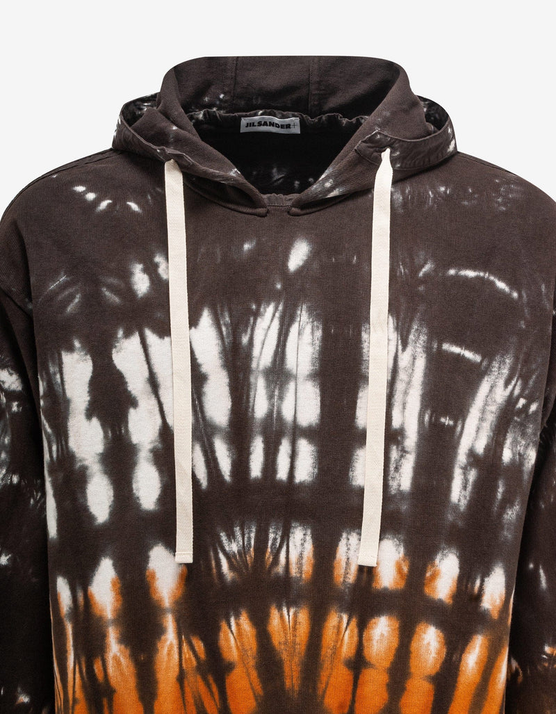 Jil Sander Plus Brown Tie Dye Hoodie