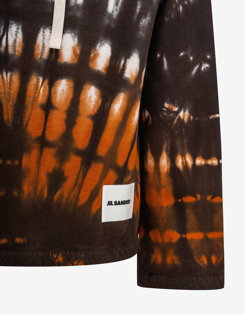 Jil Sander Plus Brown Tie Dye Hoodie