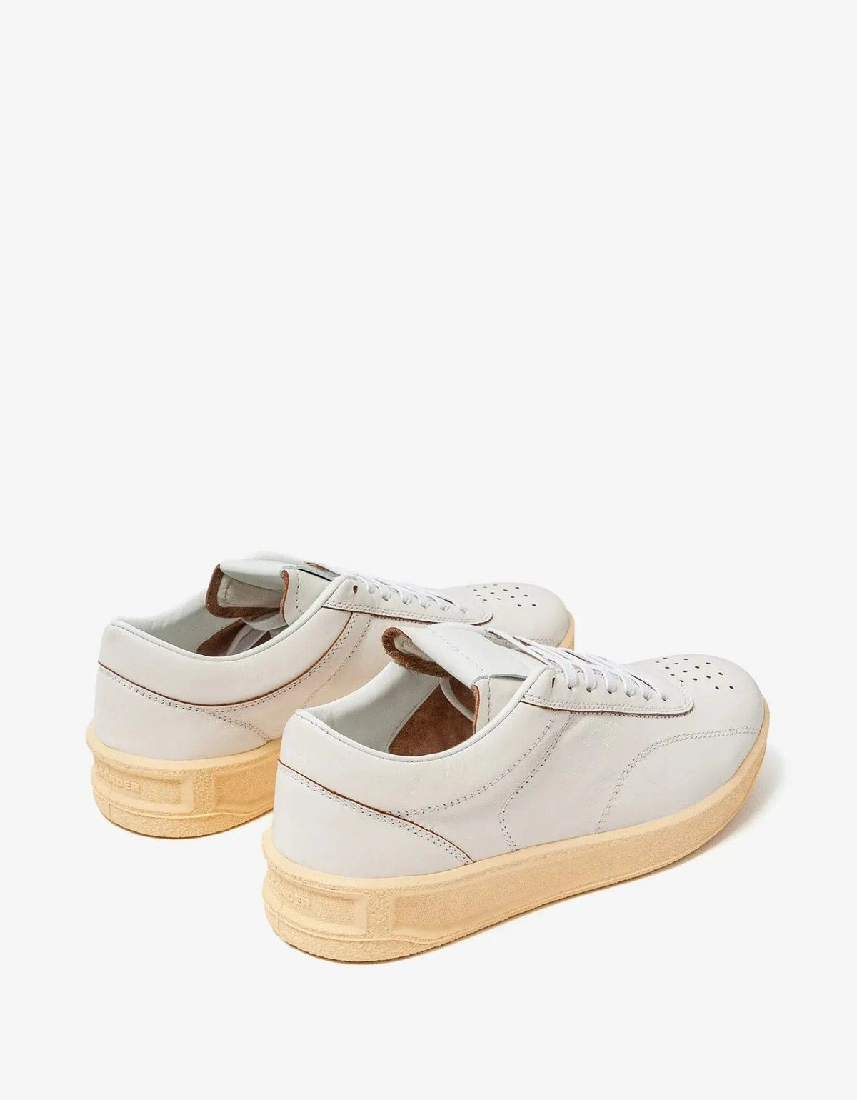 Jil Sander White Ecru Leather Trainers