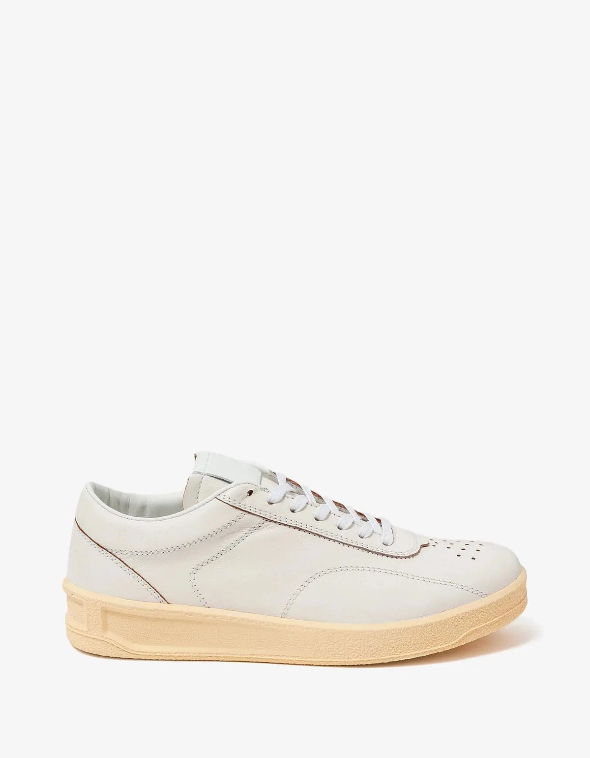 Jil Sander White Ecru Leather Trainers